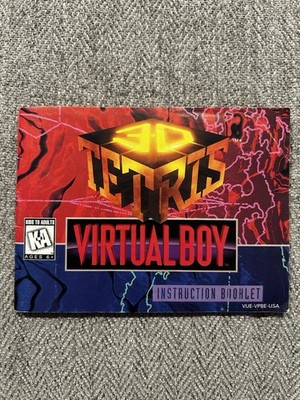 Nintendo Virtual Boy 3D Tetris Instruction Booklet 1996