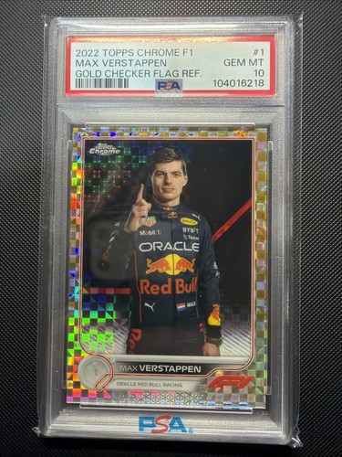 2022 Topps Chrome Formula 1F1 #1 GOLD Checker Flag Refractor 34/50 PSA 10
