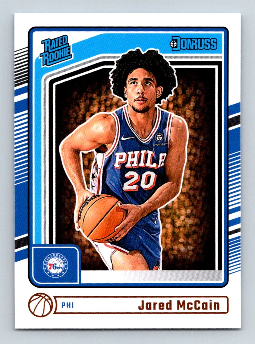 #228 Jared McCain 2024-25 Donruss Rated Rookie Base - RC 76ers