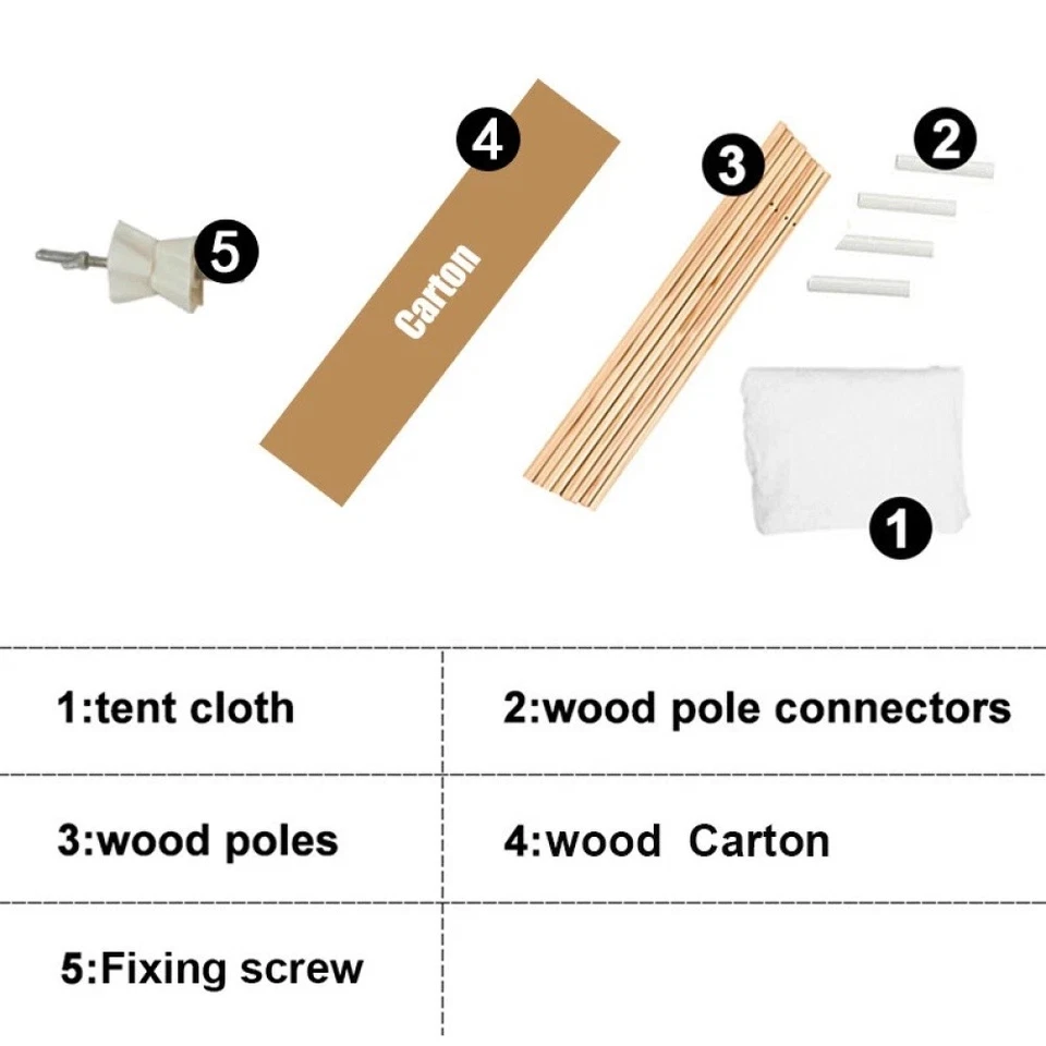 Kids Teepee Tent Premium Quality Indoor Outdoor Sturdy Children Wigwam - white - Image 4 of 4