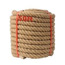 Natural Jute Rope 1 Inch x 50 FT, with a high-end Retro Look and Super Load-Bear