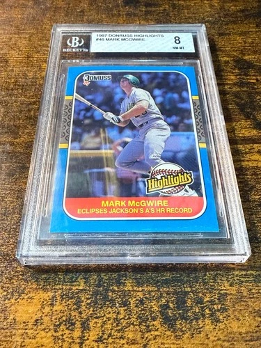 1987 Donruss Highlights Mark McGwire  card Graded Beckett BGS 8