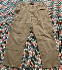 Wrangler Riggs Workwear Double Knee Cargo Carpenter Pants Sz 38X30 khaki Ripstop