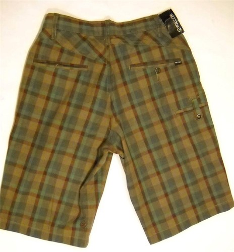 VOLCOM Mens Shorts Size 28 Y2K Plaid Brown Green Maroon Skater Skateboard NOS - Picture 4 of 7