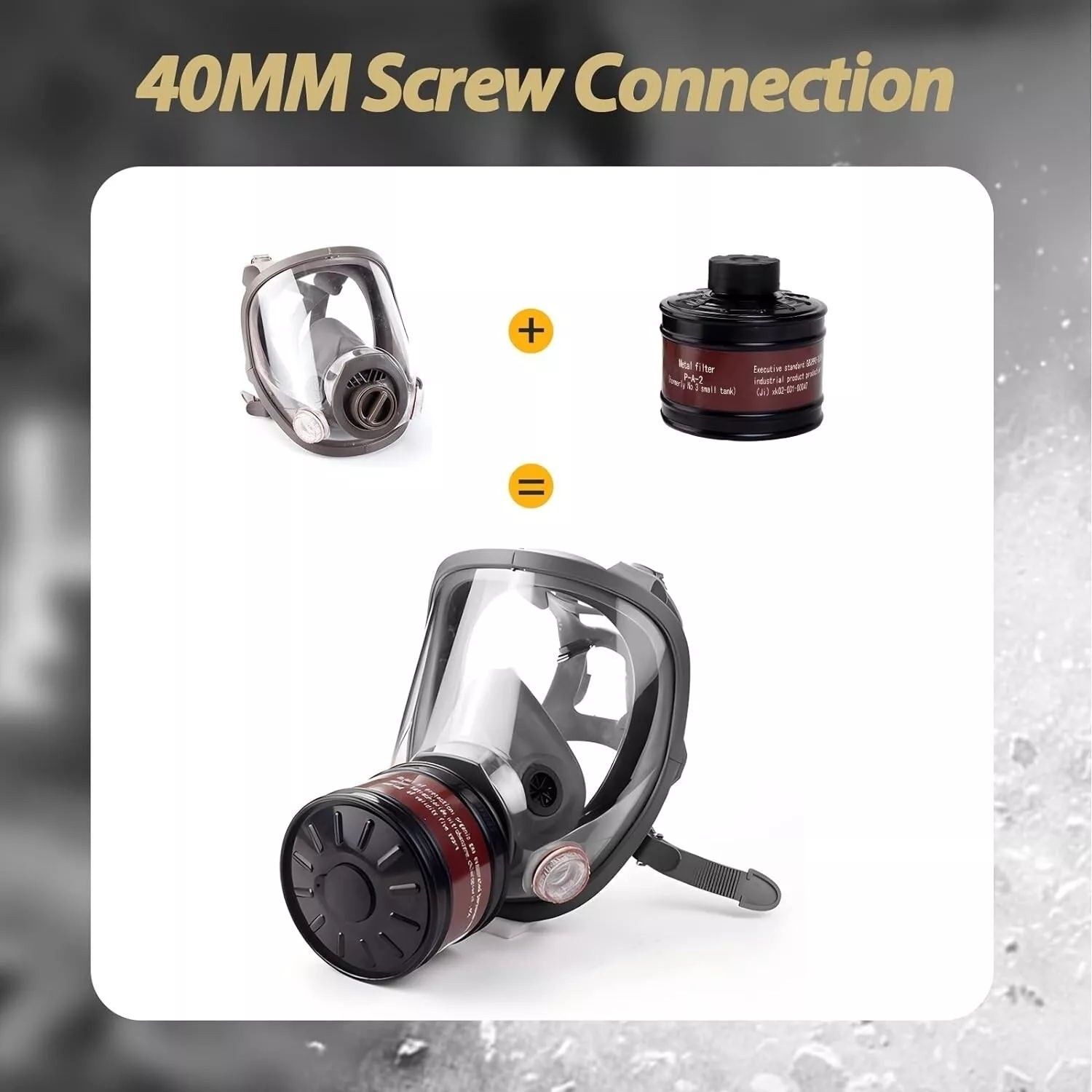 Gas Masks Survival Nuclear and Chemical, Gas Mask 40mm Activated Carbon Filter