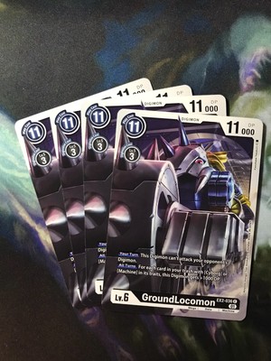 x4 GroundLocomon EX2-036 C Playset Digimon TCG Digital Hazard
