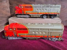 Marx 21 Vintage O Santa Fe F3 AA Diesel Locomotive & Dummy Unit Set Runs
