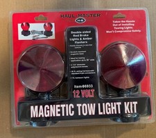 Haul Master Magnetic Tow Light Kit 12V Red Brake Amber Flashers Double Sided NEW