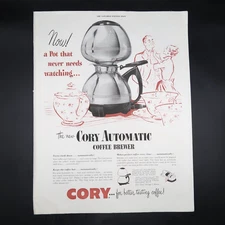 Cory Automatic Coffee Brewer Advertisement 1950 Vintage Food Beverage Appliances