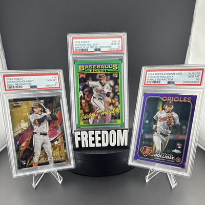 Jackson Holliday 2024 Topps Finest/Chrome UPD PSA 10 Refractor Rookie Lot 3