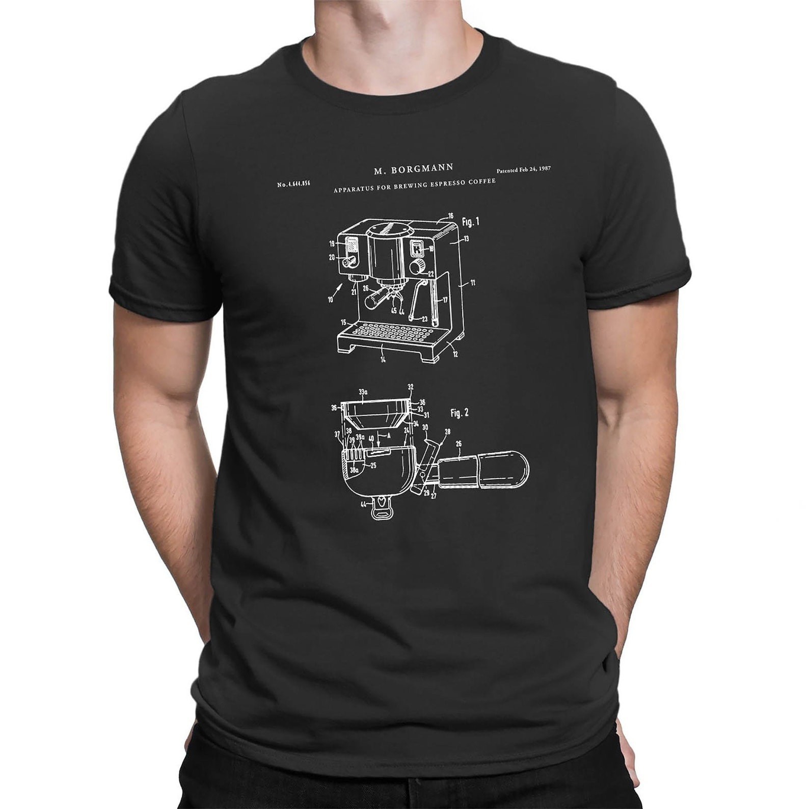 Patent Unisex Shirt Coffee Maker Gift Tee Size S-3xl