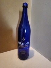 Saratoga Sparkling Water 28oz Cobalt Blue Glass Bottle EMPTY 28oz With lid