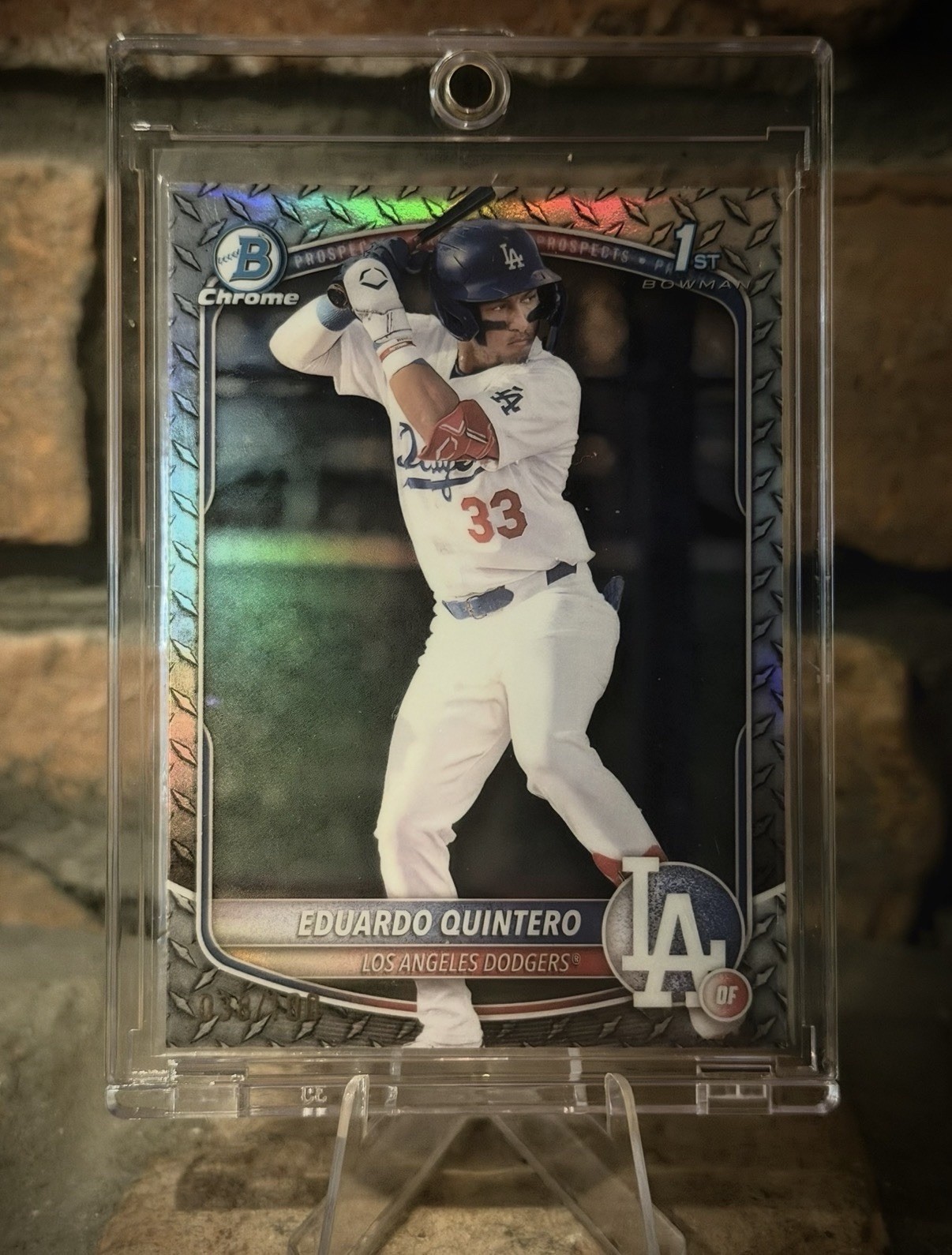 2025 Bowman Chrome Prospects 1st Eduardo Quintero Steel Metal Refractor /100