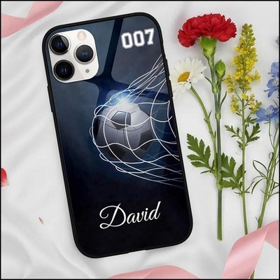 Personalized Soccer Phone Case Custom Name & Number   Football Goal Design, Gift