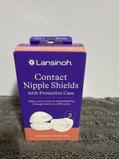 Lansinoh Contact Nipple Shields 2 Ct w/ Protective Case Size 2 24mm Silicone
