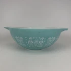 Pyrex Cinderella Mixing Bowl 444 Turquoise White Amish Butterprint 4 Qt Vintage