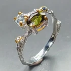 Vintage ring Natural Tourmaline Ring 925 Sterling Silver Size 7 /R464671