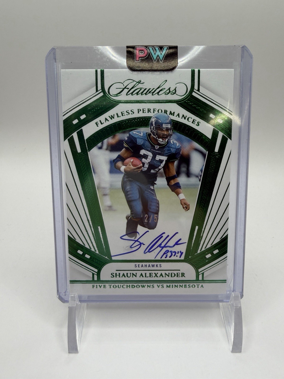 2024 Panini Flawless Shaun Alexander Seahawks 5 TDs vs. Minnesota /5 Signed Auto view 6