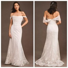 Watters Emilia Wedding Dress 16 Lace Mermaid Bridal Gown Ivory Train
