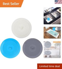 Bathtub Drain Stopper 3 Pack, 5inch Tub Stopper Bathtub Drain Cover, Silicone...