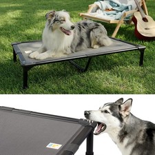 42'' Indestructible Outdoor Elevated Dog Bed for Large Dogs, Chew-Proof Pet