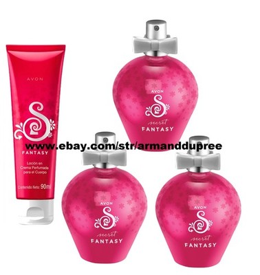 SECRET FANTASY  PERFUME PARA DAMA set 4 piezas AVON DE MEXICO 100% ORIGINAL