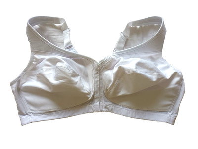 Glamorise 1265 44D weiß bügelloser Magic Lift Vorderverschluss Rückenhaltung BH