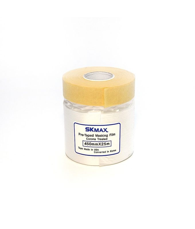 (6 ROLLS) SKmax Pre-taped Masking 3/4" Tape with 1.5 Ft Drop Down Film By 27YDS