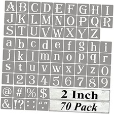 Alphabet Letter Stencils for Painting - 70 Pack Letter and Number 2 Inch