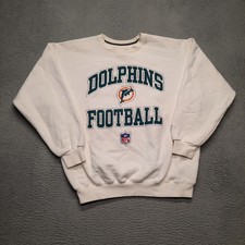 VINTAGE Miami Dolphins Starter Sweatshirt Men 2XL XXL White Crew NFL Football
