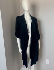 Elegant Black Open Front Cardigan