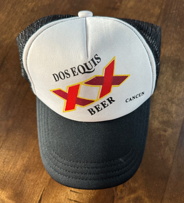 Cancun-Dos Equis XX-The Uncommon Beer -Black/White Trucker Snapback Hat/Cap