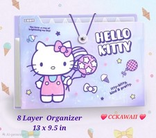 Super Cute Sanrio Hello Kitty A4 Folder Organizer, 8 Layer, Office, School
