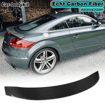 Carbon Fiber Spoiler Rear Wing Spoiler Lip For Audi 8J TT TTS MK2 08-14