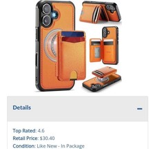 for iPhone 17 Wallet Case Compatible with Magsafe, Magnetic RFID Blocking Card