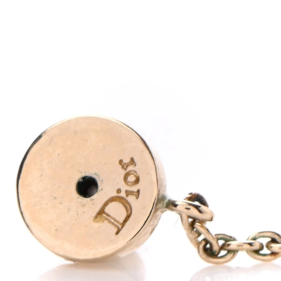 Christian Dior Pearl Crystal Star CD Dangle Drop Earrings Gold + gift box - Image 4 of 4