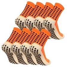 fjberrtsat Men's Socks Soccer Non Skid Ball Football Socks Anti-Slip Orange