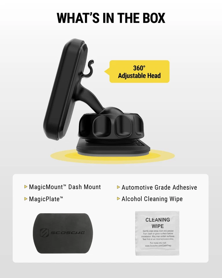 Soporte magnético universal ajustable para teléfono de automóvil Scosche MAGDMB MagicMount Foto 4 de 4