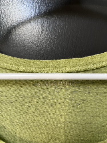 Eileen Fisher Sz S  Shirt Top Green 3/4 Sleeve Comfort Pocket Womens - Bild 4 von 5