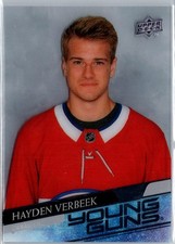 2020-21 Upper Deck Young Guns Clear Cut Hayden Verbeek RC #714