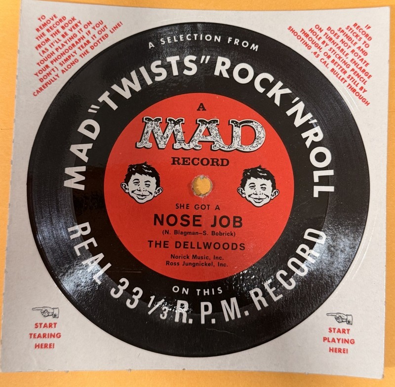 Mad Magazine 33  RPM Record - Mad Twists Rock & Roll:  She Got A Nose Job Parody