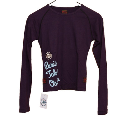 EVISU T-Shirt Gr. XS gebraucht (Sa3583) lila Vintage Langarm Damen