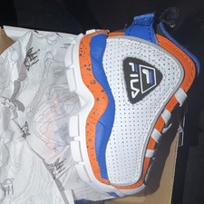 FILA Grant Hill 2 PDR Unisex Baby Low Top Athletic Sneaker White/Orange/Blue 4
