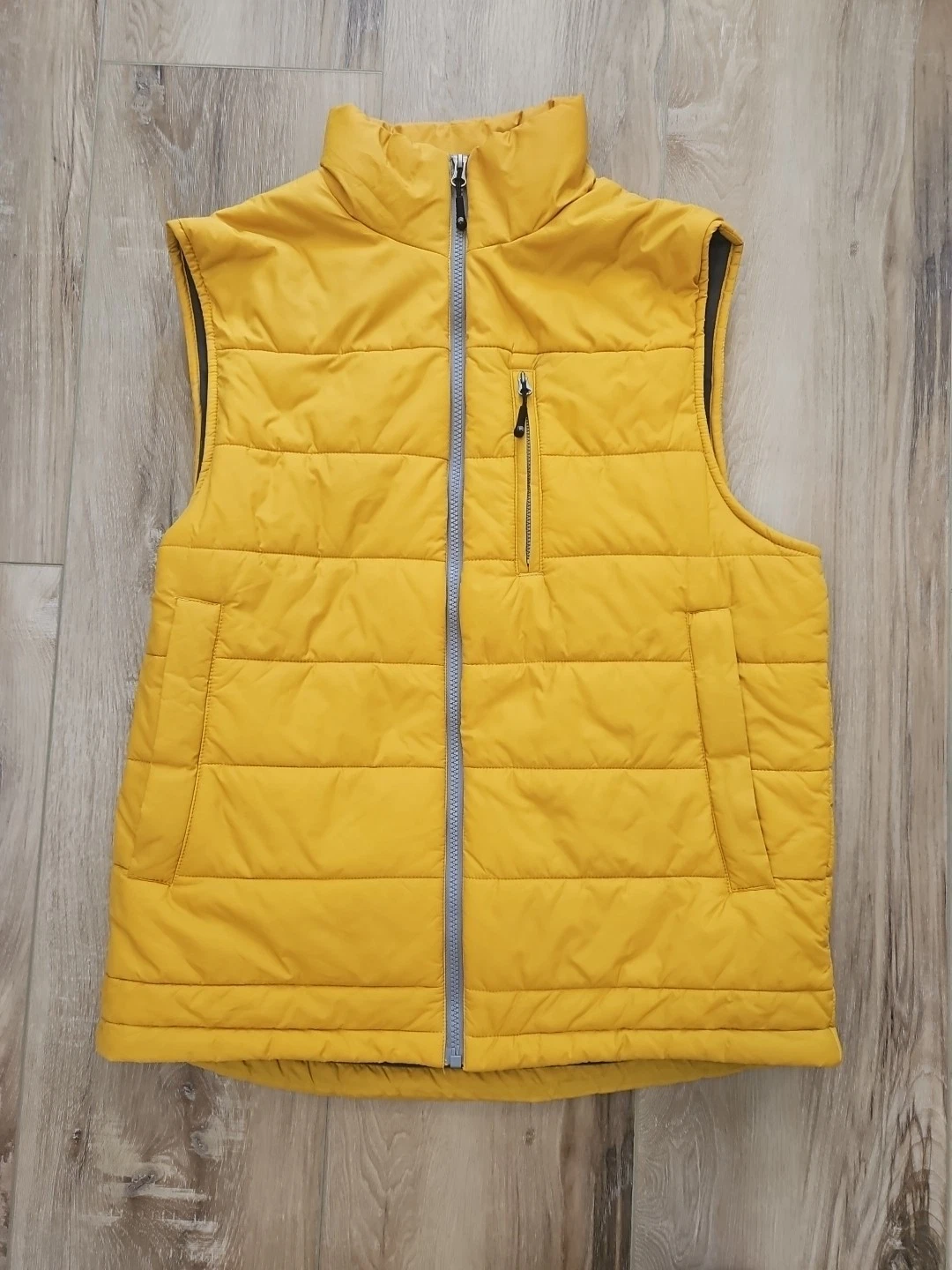 Solaris Puffer Vest-Mens Medium-Yellow Outdoor Hike Travel Full Zip Sleeveless