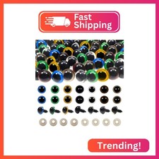 TOAOB 140pcs 12mm Colorful Plastic Safety Eyes Craft Eyes with Washers for Stuff