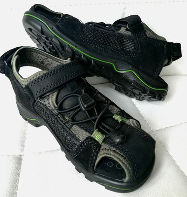 Ecco Kinder Jungen Schuhe Sandalen Schule schwarz Leder Größe 29 Neu