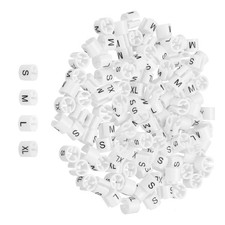 200Pcs Clothes Hanger Marker S/M/L/XL Size Tag Fit 3mm Rod White for Garment