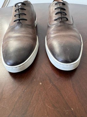 Santoni Durbin Derby Calfskin Leather Sneaker Lace-up Gray  display picture 3