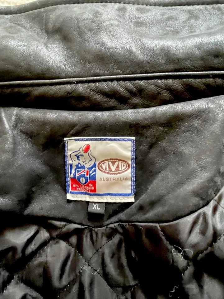 Vintage 90s Hawthorn Hawks AFL Vivid Outerwear Wool Leather Jacket Mens XL - image 3 of 3