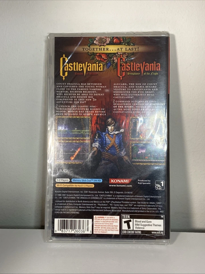 Castlevania: The Dracula X Chronicles - Greatest Hits- Sony PSP - SEALED NIP NEW - Image 2 of 4